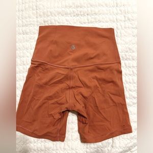 Lululemon align high rise short 6 in, coral, size 2